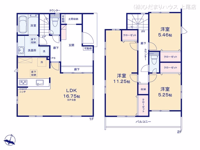 上尾市今泉2丁目(戸建)03 間取図
