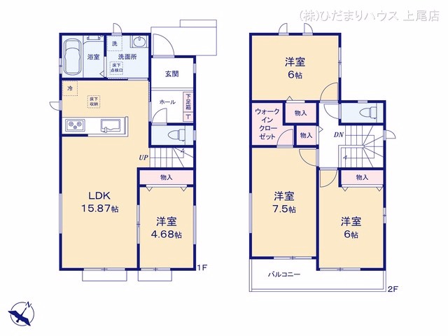 上尾市大字上(戸建)G 間取図