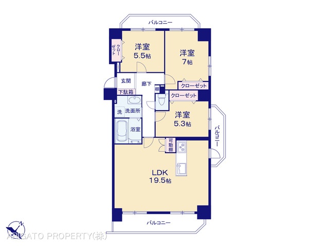 愛知県豊田市土橋町5丁目のマンション『シャトー土橋』 3LDK間取図 ※図面と異なる場合は現況を優先