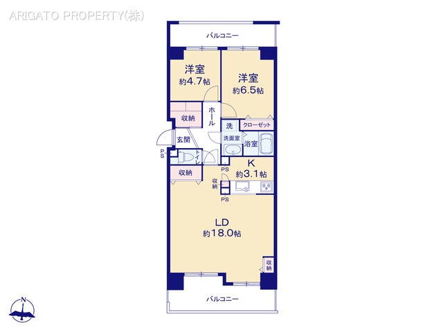 愛知県安城市今池町２丁目のマンション『コープ野村新安城B棟』 2LDK間取図 ※図面と異なる場合は現況を優先