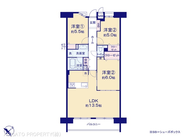 愛知県刈谷市一色町３丁目のマンション『レインボー刈谷』 3LDK間取図 ※図面と異なる場合は現況を優先