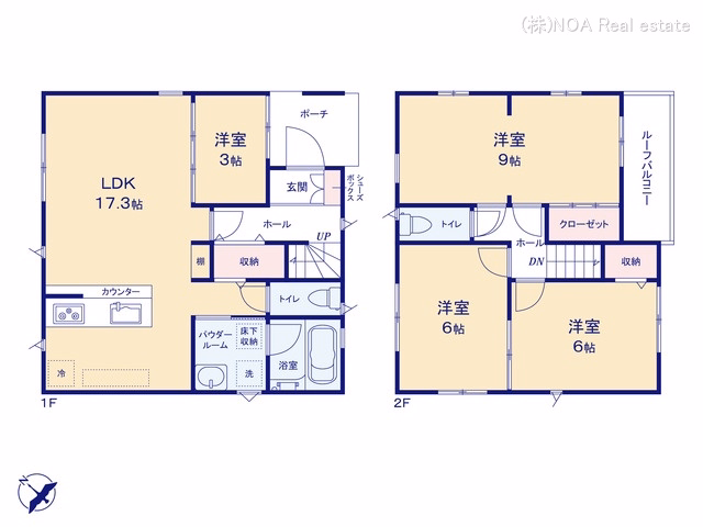 新築戸建て 川口市南鳩ヶ谷2丁目 2号棟 間取図