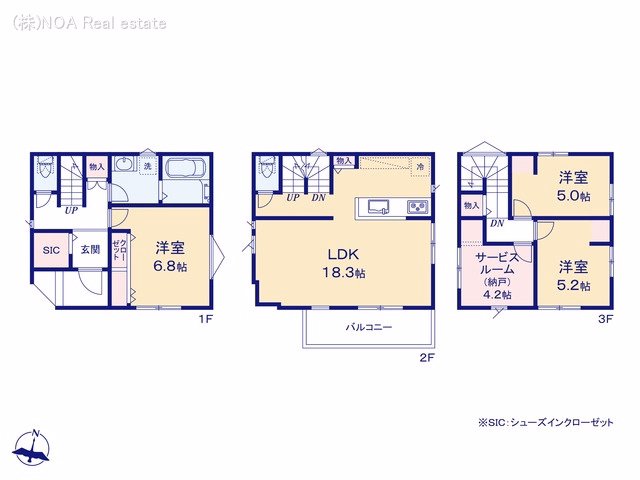 川口市西青木4丁目（戸建）01 間取図