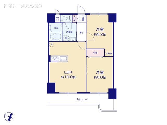 東京都新宿区西新宿3丁目のマンション『西新宿ダイヤモンドパレス』 2LDK間取図 ※図面と異なる場合は現況を優先