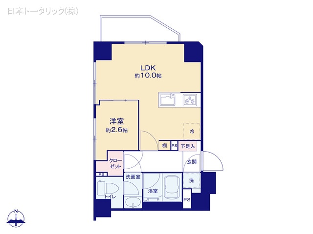 東京都豊島区西池袋2丁目のマンション『菱和パレス池袋駅前』 1LDK間取図 ※図面と異なる場合は現況を優先