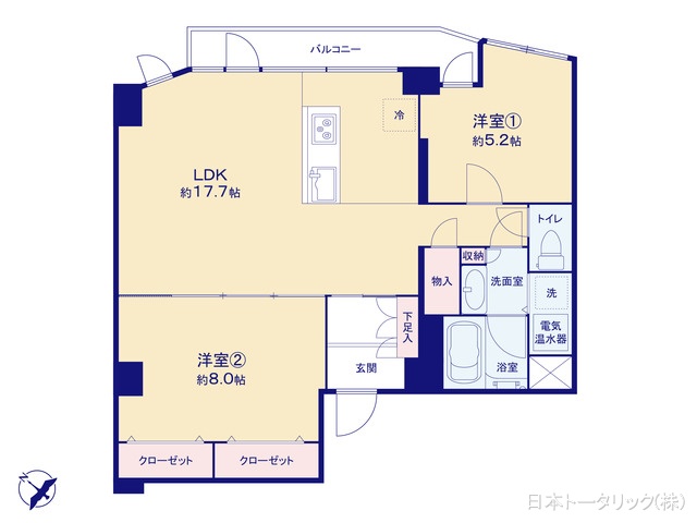 東京都新宿区四谷4丁目のマンション『御苑ハイム』 2LDK間取図 ※図面と異なる場合は現況を優先