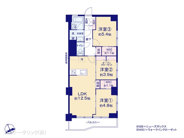 東京都豊島区池袋本町3丁目のマンション『池袋第2ヒルハイム』 3LDK間取図 ※図面と異なる場合は現況を優先