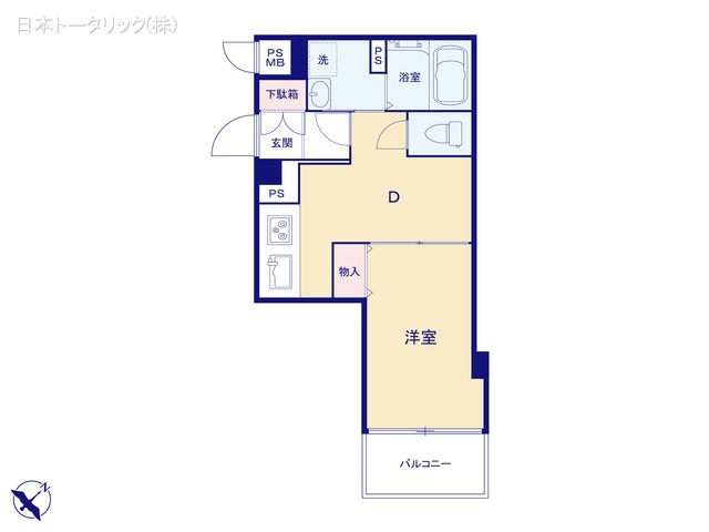 東京都豊島区池袋4丁目のマンション『サンコート池袋』 1DK間取図 ※図面と異なる場合は現況を優先
