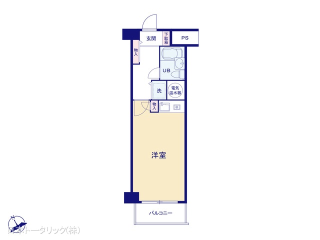 東京都豊島区北大塚2丁目のマンション『ライオンズステーションプラザ大塚第2』 1ワンルーム間取図 ※図面と異なる場合は現況を優先