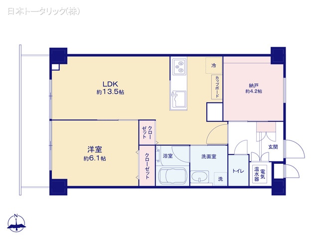 東京都新宿区築地町のマンション『ライオンズマンション神楽坂第3』 1LDK間取図 ※図面と異なる場合は現況を優先