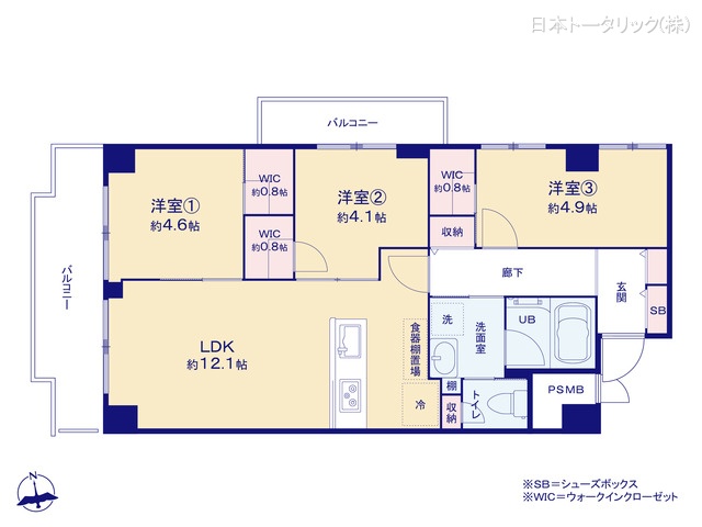 東京都新宿区新小川町のマンション『飯田橋第2パークファミリア』 3LDK間取図 ※図面と異なる場合は現況を優先