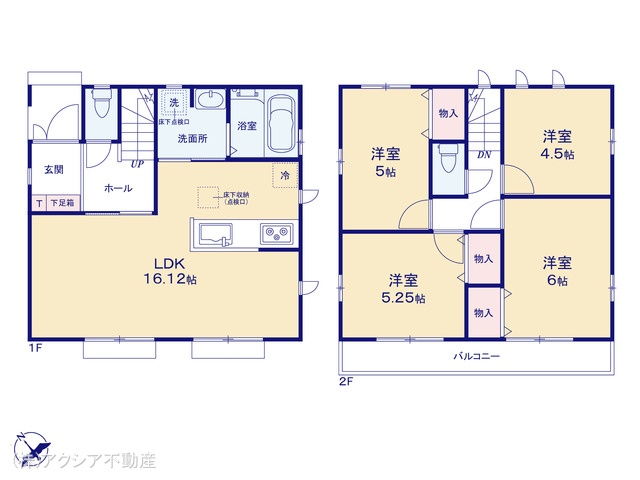 東京都府中市四谷5丁目の新築戸建て 4LDK間取図 ※図面と異なる場合は現況を優先