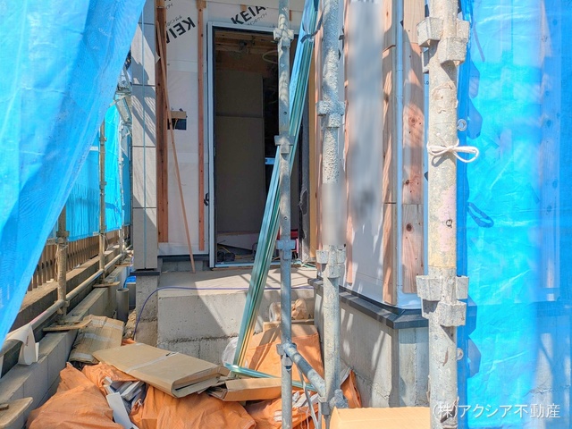 東京都府中市本町2丁目の新築戸建てシート写真 2025年4月8日撮影