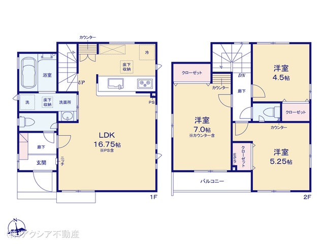 東京都府中市四谷4丁目の新築戸建て 3LDK間取図 ※図面と異なる場合は現況を優先