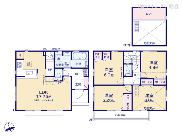 東京都府中市四谷4丁目の新築戸建て 4LDK間取図 ※図面と異なる場合は現況を優先