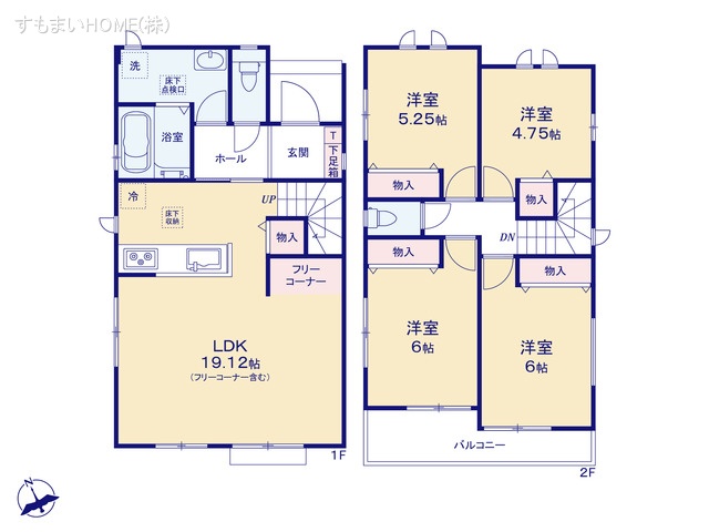 愛知県安城市美園町２丁目の新築戸建て 4LDK間取図 ※図面と異なる場合は現況を優先