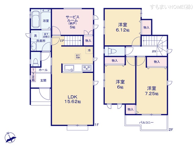 愛知県安城市美園町2丁目の新築戸建て 3SLDK間取図 ※図面と異なる場合は現況を優先