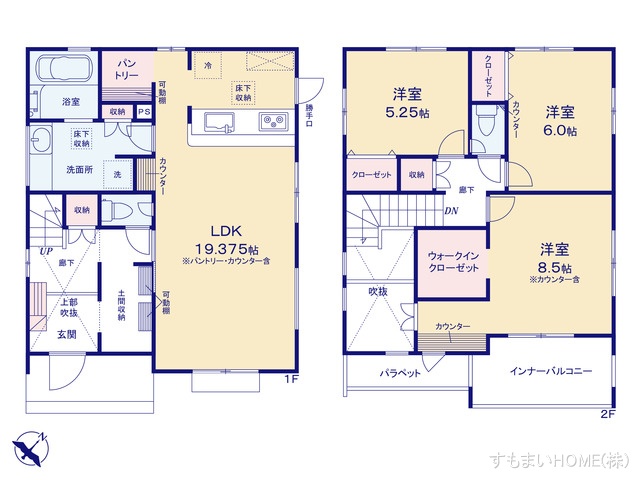 愛知県豊田市高岡本町南の新築戸建て 3LDK間取図 ※図面と異なる場合は現況を優先
