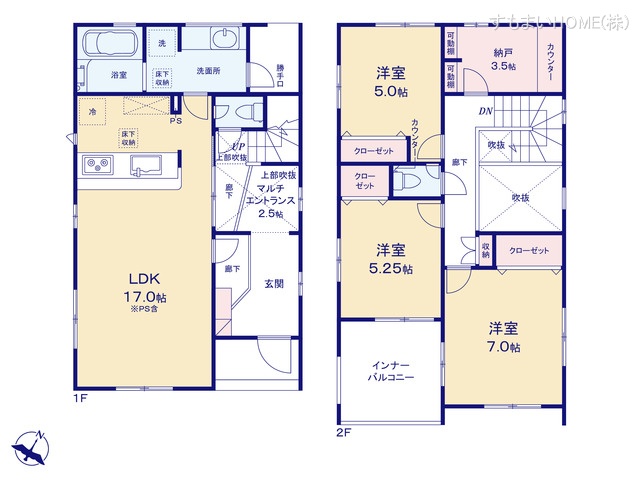 愛知県豊田市山之手９丁目の新築戸建て 3LDK間取図 ※図面と異なる場合は現況を優先