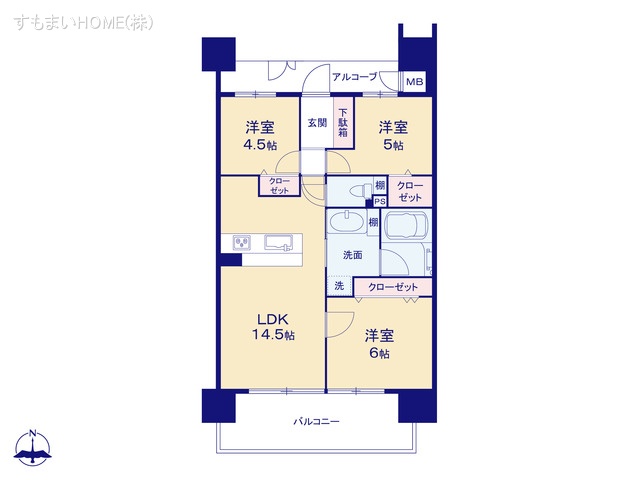 愛知県安城市桜町のマンション『レゾンシティ安城桜町』 3LDK間取図 ※図面と異なる場合は現況を優先