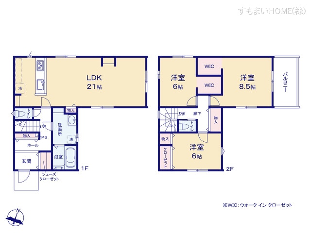 愛知県豊田市桝塚西町南山の新築戸建て 3LDK間取図 ※図面と異なる場合は現況を優先