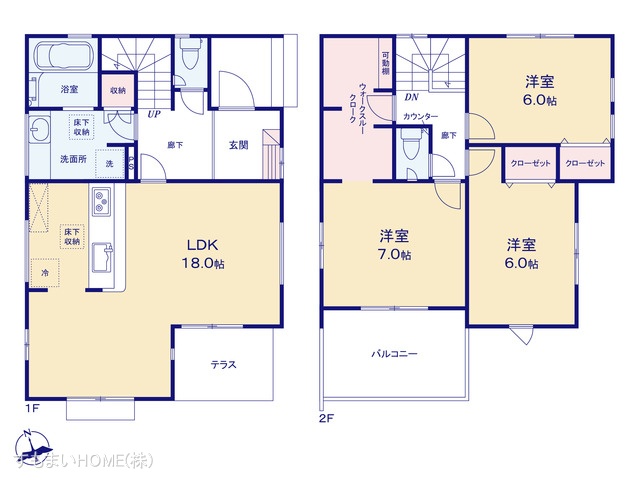 愛知県豊田市井上町4丁目の新築戸建て 3LDK間取図 ※図面と異なる場合は現況を優先