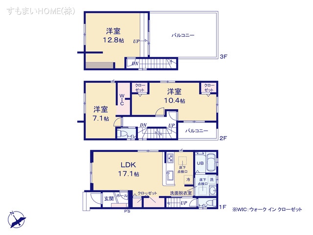 愛知県安城市百石町2丁目の新築戸建て 3LDK間取図 ※図面と異なる場合は現況を優先