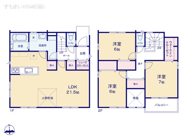 愛知県豊田市若林東町雁股の新築戸建て 3LDK間取図 ※図面と異なる場合は現況を優先