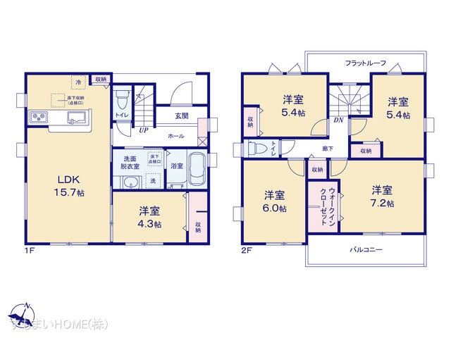 愛知県豊田市前山町５丁目の新築戸建て 5LDK間取図 ※図面と異なる場合は現況を優先