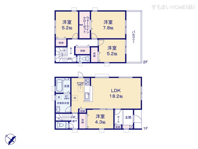 愛知県豊田市高美町５丁目の新築戸建て 4LDK間取図 ※図面と異なる場合は現況を優先