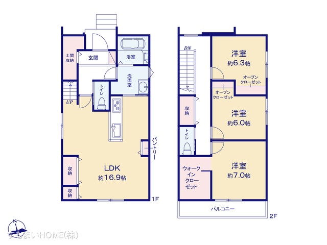 愛知県豊田市高上２丁目の新築戸建て 3LDK間取図 ※図面と異なる場合は現況を優先