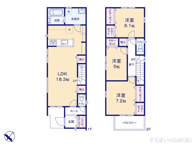 新築戸建て 東郷町御岳第1 1号棟 間取図