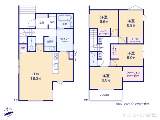 新築戸建て 安城市安城町道上 D棟 間取図
