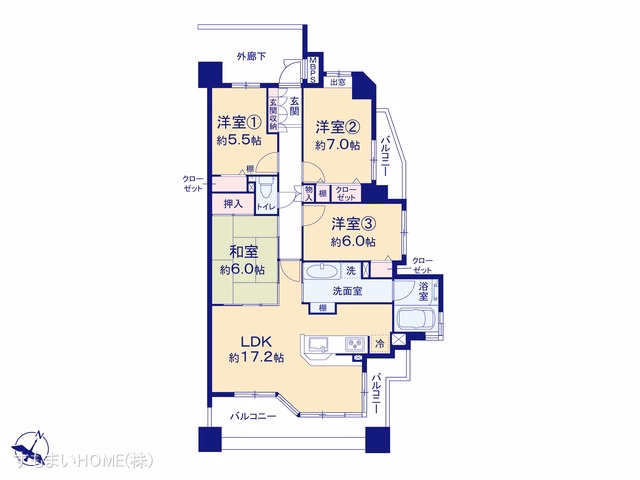 中古マンション ライオンズガーデン新安城 間取図