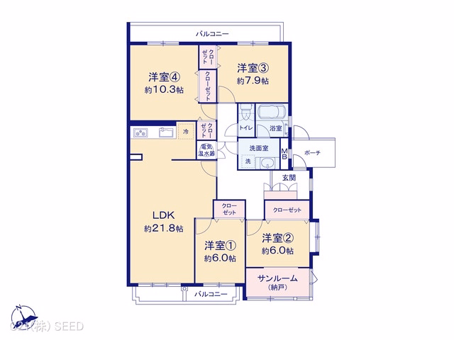 中古マンション 三旺マンション城山 間取図