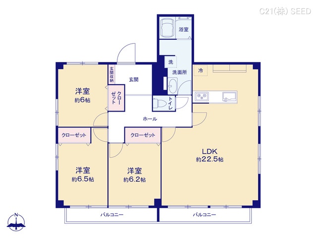 愛知県名古屋市瑞穂区下坂町１丁目のマンション『丸美タウンマンション堀田』 3LDK間取図 ※図面と異なる場合は現況を優先