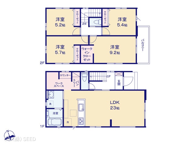愛知県名古屋市天白区土原１丁目の新築戸建て 4LDK間取図 ※図面と異なる場合は現況を優先