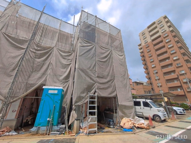 愛知県名古屋市千種区千種3丁目の新築戸建てシート写真 2026年7月6日撮影