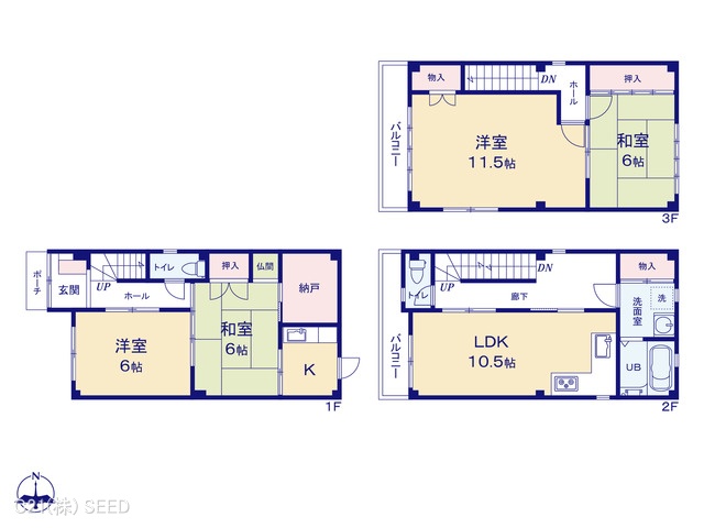 愛知県名古屋市瑞穂区平郷町１丁目の中古戸建て 4LDK間取図 ※図面と異なる場合は現況を優先