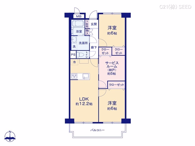 中古マンション リリーハイツ瑞穂 間取図