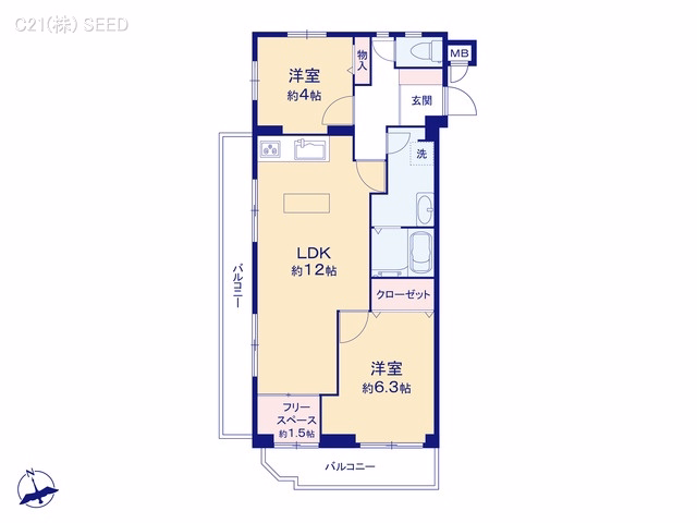 中古マンション エスポア八事三号館 間取図