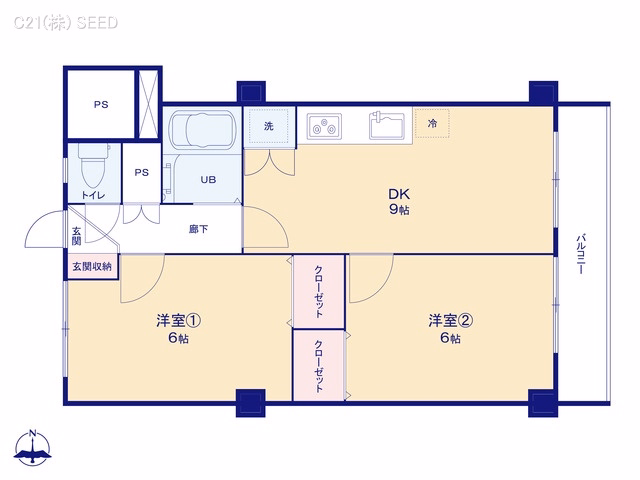 中古マンション コーポタナベ 間取図