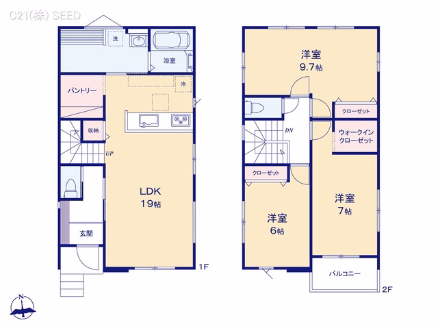 新築戸建て 名古屋市千種区下方町4期 1号棟 間取図
