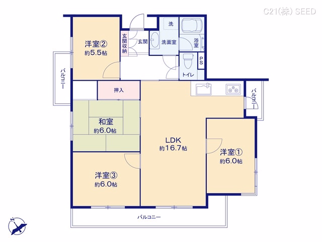 妙見町パークマンション 間取図