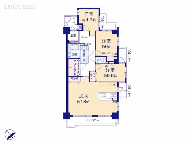 中古マンション ダイアパレス島田東星の丘 間取図