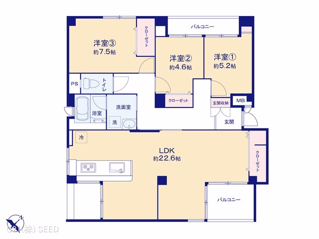ライオンズマンション鶴舞公園 間取図