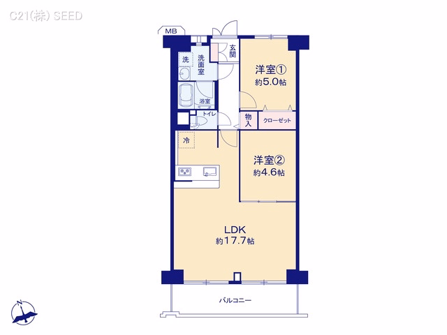 千種通スカイマンション 間取図