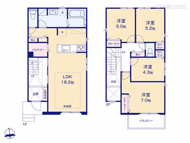 名古屋市千種区南明町3丁目(戸建)01 間取図