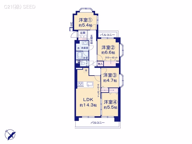 ユーハウス新瑞A棟 間取図