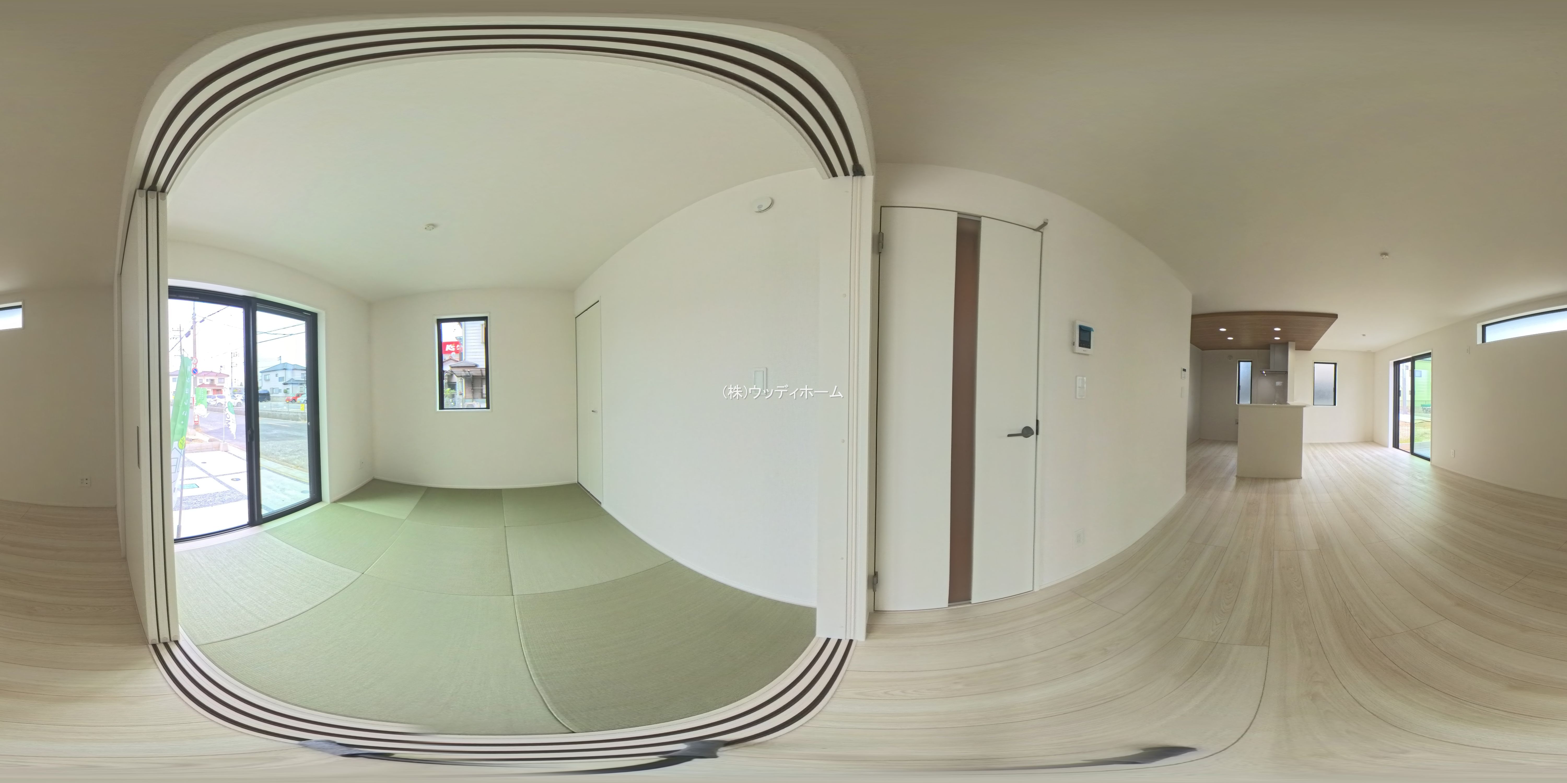 埼玉県越谷市弥栄町２丁目の新築戸建てパノラマ（リビング）写真 2025年10月8日撮影